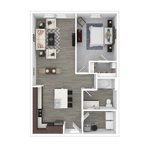 Floor plan for 1 bed, 1 bath, 816 sqft